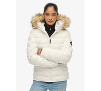 Superdry White Fuji Faux Fur Hood Padded Jacket