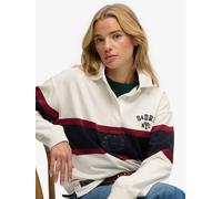 Superdry White Heritage Stripe Rugby Shirt White EU 40 (UK 12)