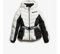 Superdry White Luxe Belted Ski Padded Jacket
