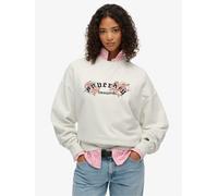 Superdry White Night Garden Oversized Crew Sweatshirt