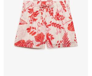 Superdry White/Red Cotton Broderie Beach Shorts White/Red EU 42 (UK 14)