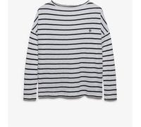 Superdry White Stripe Studios Boat Neck Slub Long Sleeve Top