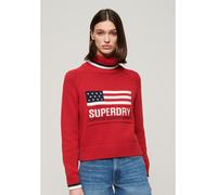 Superdry Americana Knit High Neck Sweater Rouge L Femme