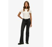 Superdry Wood Ridge Black Vintage Mid Rise Slim Flare Jeans
