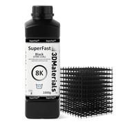 SuperFast 8K Résine d'imprimante 3D lavable à l'eau, impression 50 um en 0,5 sec, Fabriquée en Corée par 3DMaterials (1000g, Noir)