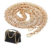 SUPERFINDINGS 1.2m Métal Courroies pour sacs à main Chaîne de sangles en fer Chaîne de sangles en or pour sacs de remplacement fermoirs Chaîne plate boucles pour sacs à main, sacs à dos pour femmes