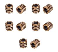 SUPERFINDINGS 10 Pcs Laiton Européen Longe Perle Grand Trou Nonque Bronze Colonne Entretoise Perles Vintage Ronde Artisanat Perles Couteau en Métal Longe Perle 5.4mm Trou