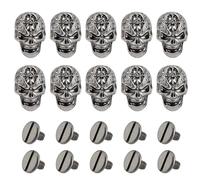 SUPERFINDINGS 10 Rivet Métallique à Vis en Forme de Tête de Mort Accessoire de Maroquinerie Style Punk pour Halloween pour Sac Chapeau Chaussure Veste Jean Ceinture Moto