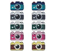 SUPERFINDINGS 10Pcs Pin's À Revers Caméra Cadeau Pour Photographe | Créatif Style Dessin Animé, 5 Couleurs Mixtes, Matériau Alliage, Bijou De Photographie, Décoration Veste Sac