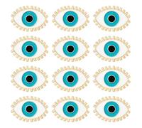SUPERFINDINGS 12 Broches Œil Porte Bonheur Vintage Épingles de Revers 24,5x17x10mm avec Épingle de 1mm pour Vestes Rétro Sacs à Dos Vêtements Sacs Cadeaux Hommes Femmes Or Clair Blanc