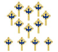 SUPERFINDINGS 12 épingle à Revers en Forme de Croix avec Colombe de la Paix en Émail Épingle en Alliage pour Sac à Dos et Vêtements