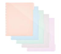 SUPERFINDINGS 12 feuille de Classeur à 5 onglets Intercalaire en Plastique de 29.5x24cm 11 anneaux Ensemble D'Intercalaires avec Étiquettes à Onglets Intercalaires Inscriptibles de Couleur Claire