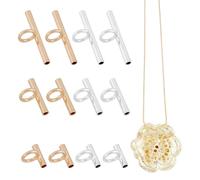 SUPERFINDINGS 12 pièces de 3 tailles de Convertisseur de Broche en Pendentif en Laiton Doré et Argenté pour Changer les Broches en Pendentif