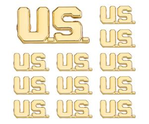 SUPERFINDINGS 12 Pièces Insigne de Branche d’Officier de l’Armée Américaine Dorée Badge Épingle Emblème Américain Épingle pour Uniforme Militaire et Police Broche en Alliage pour Sac à Dos Chemise