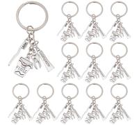 SUPERFINDINGS 12Pcs Porte-Clés Cadeau Pour Assistant Dentiste Hygiéniste | Alliage Résistant, Cadeau Collègue, Forme De Dent, Adapté Pour Hommes Femmes