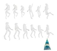 SUPERFINDINGS 12pièces 12styles Créatures Plongeantes Résine Remplissage Moule Plongeur Remplissage Océan Epoxy Modélisation Plongeur Morphologie Moules en Plastique Blanc pour Moules 24.5~37.5mm