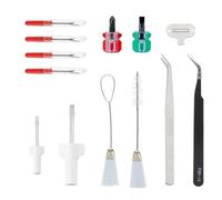 SUPERFINDINGS 13 PCS Kit de Nettoyage de Machine à Coudre Réparation Machine Outils de Couture Comprend un Tournevis Court un Tournevis en Fer une Pince Pointue une Brosse à Charpie à Double Tête