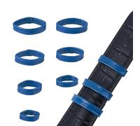 SUPERFINDINGS 14 Pièces 7 Tailles Coffret de Courroie en Cuir pour Montre Boucle de Remplacement Bleu Moyen Anneaux Fixation Bracelet Étanche pour Smartwatch Band Bracelet