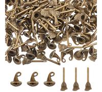 SUPERFINDINGS 140Pcs 2 Styles Chapeau de Sorcière et Charme de Balai Pendentifs en Alliage Bronze Antique Charmes Balai Magique Pendentifs Suspendus Chapeau de Magicien pour Fabrication de Bijoux