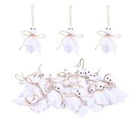 SUPERFINDINGS 16 Pièces Petits Fantômes Suspendus de Halloween Ornements Fantômes en Polyester Suspendus sans Bouche Ornements d'arbre Décoration de Fête de Halloween Rustique Ferme