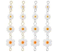 SUPERFINDINGS 16Pcs 4Tailles Connecteur Fleur de Marguerite Lien Pendentif Fleur Blanche Charms en Coquillage d'eau Douce Acier Inoxydable 304 Connecteurs de Breloques pour la Fabrication de Bijoux