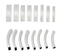 SUPERFINDINGS 16Pcs 8 tailles 201 perles de Tube Incurvé en Acier Inoxydable Perles D'Espacement de Tube de Nouilles Perles de Nouilles de Tube Incurvé pour Bijoux Trou 4.3~10.5x3.1~4.1mm