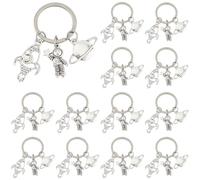 SUPERFINDINGS 16Pcs Porte-clés Astronaute Planète Alliage Astronaute Fusée Charm Pendentifs Accessoires Thème Spatial avec Anneau Astronaute Fête Spatiale pour Sac à Dos