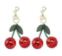 SUPERFINDINGS 2 breloque de Sac Cerise Boule Disco Porte Clés Mignon en Forme de Fruit Rouge Pendentif Scintillant pour Femmes Sacs Sac à Main Voiture Ornement DIY