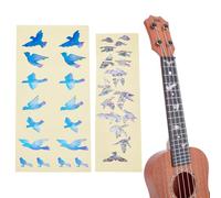 SUPERFINDINGS 2 Feuilles d'Autocollants pour Manche de Guitare Oiseaux DIY 2 Couleurs Décorations Adhésives en Papier pour Basse Acoustique Électrique Album Scrapbook