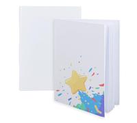 SUPERFINDINGS 2 Livres Cartonnés Vierges 15.2x20.7cm à Pages Épaisses 24 Pages Carnets Dessin Reliure Rigide Idéal pour Écrire Lire Dessiner Livre d'Or Créez Votre Propre Livre Cadeau Rentrée Scolaire