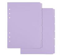 SUPERFINDINGS 2 Lot de 12 Feuilles de Séparateurs de Classeur A5 en Plastique Violet avec Onglets 6 intercalaires à Anneaux Pages de Séparation de Classeur avec 6 onglets pour Agenda Carnet de Notes