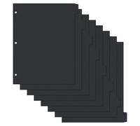 SUPERFINDINGS 2 lot de 8 intercalaires en Plastique à Onglets 3 intercalaires à Anneaux Format Lettre Intercalaire à Onglets à Disque 28x23cm Noir Vierge pour Agenda Carnet
