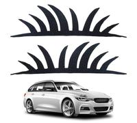 SUPERFINDINGS 2 Pcs Autocollants de Cils pour Phares de Voiture en Faux Diamant Noir Mignon Autocollants de Cils en Strass Faux Autocollants de Voiture Autocollants de Phares Autocollants