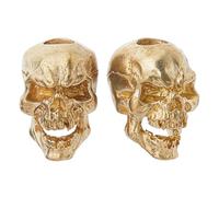 SUPERFINDINGS 2 PCS Halloween Skull Lanyard Bead Brass Perles Européennes 2mm Charme EDC Perle Dorée à Gros Trou pour Accessoires de Porte Clés Bracelet et Collier Trou: 5mm