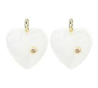 SUPERFINDINGS 2 Pièces Charmes Cœur En Pierre Gemme Naturelle En Cristal De Quartz Pendentifs Cœur En Pierre Charmes Amour Avec Strass Pour La Saint Valentin Mariage Anniversaire Création De Colliers