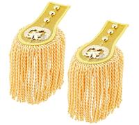 SUPERFINDINGS 2 Pièces Épaulettes de Meneur de Cirque pour Cosplay, à Décoration Florale Blanche avec Pompons, Broches Épaulettes à Franges pour Uniforme, avec Emblème Étoilé, pour Veste Carnaval