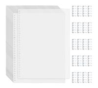 SUPERFINDINGS 20 Feuilles Couvertures de Reliure A4 Relieur à 20 Anneaux avec 20 Peignes de Reliure Claer Préperforées Reliable Carnet à Couvertures Plastique Protecteur de Page pour Relier Documents