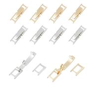SUPERFINDINGS 20 pièces 2 Couleurs Fermoirs Pliants en Laiton Doré Argenté pour Bracelet Collier Prolongateur de Fermoirs Pliants pour Montre Embouts de Fermeture pour Bijoux 17mm
