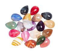 SUPERFINDINGS 20 pièces 25mm Multi-Couleur Larme Pierre Précieuse Pierre Naturelle Cabochon Perles Guérison Cristal Quartz Pierre sans Trou pour Bracelet Collier Fabrication de Bijoux