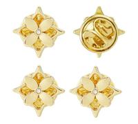 SUPERFINDINGS 20 Pièces Broches Fleur En Alliage Strass Doré Vintage Élégantes Pour Costume Chapeau Sac à Dos Décorations Épingles Florales Décoratives Métal