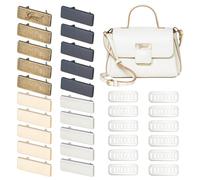 SUPERFINDINGS 20 Sets Étiquettes de Marque Métalliques Vierges Rectangulales Mélange de Couleurs avec Rondelle Étiquette de Nom Vierges pour Logo Artisanal DIY pour Sac Cadeau Sac à Main 1.2x3.5x1.6cm