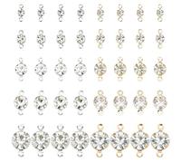 SUPERFINDINGS 200 pièce 10 styles de Breloques de Connecteur en Strass Breloque de Lien en Zircone Cubique Pendentifs en Cristal de Pierre de Naissance Connecteurs de Lien en Strass pour