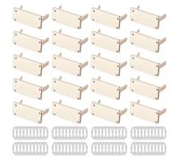 SUPERFINDINGS 20Pièces Étiquettes Métal Rectangulaires Inscriptibles 2.5x1.25cm Plaques Alliage Bricolage Accessoires Sacs Chaussures Avec Rondelles Fer Or Clair