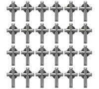 SUPERFINDINGS 24 Épingles De Revers Croix Gunmetal Alliage Broches Croix Chrétiennes 2.5x1.6cm Épingles De Revers Costume Homme Pour Funérailles Église Prière Événement Public Lot Épingles À Rever