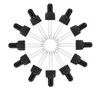 SUPERFINDINGS 24 pièces Compte-Gouttes en Verre 10 ml Compte-Gouttes en Verre à Pointe Droite avec Ampoule en Caoutchouc et Bouchon à Vis pour Flacons Compte-Gouttes D'Huiles Essentielles en Verre