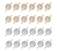 SUPERFINDINGS 24Pcs 2Colors Zircone Cubique Liens Strass Bracelet Collier Connecteur avec Laiton Platine Or Apprêts Cristal Fleur Connecteur Pendentifs Trou: 1mm