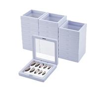 SUPERFINDINGS 24pcs Boîtes de Rangement pour Ongles 3D Flottants Press On Display en Plastique Boîte Carrée de Présentation de Bijoux Organisateur de Colliers Boucles D'Oreilles Bagues 3cm