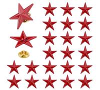 SUPERFINDINGS 24PCS Étoile Alliage Broches Émaillées Rouges 2.65x2.75cm Badge Étoile Pentagramme Broche à revers pour Cadeaux Jour des Vétérans Juillet Memorial Day Fête Nationale