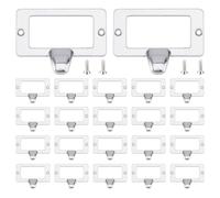 SUPERFINDINGS 25 Pièces Porte Étiquette Cadre Porte Carte Alliage Bureau Bibliothèque Tiroir Étiquette Platine Porte Catalogue Poignées Tirage 4.35x5.85cm pour Meuble Tiroir