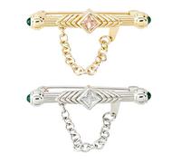 SUPERFINDINGS 2Pcs Convertisseur De Pendentif À Broche Adaptateur Bijoux | Plaqué Or Et Argent,Laiton Avec Zircone,Fixation Sûre,12×35.5mm,Accessoire Transformation Bijoux